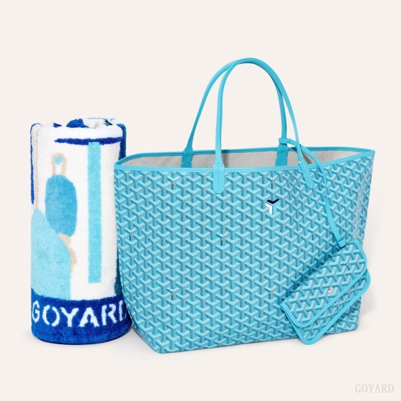 Goyard Saint Louis GM Bag and Balise Beach Towel Turquoise | IZHD1855