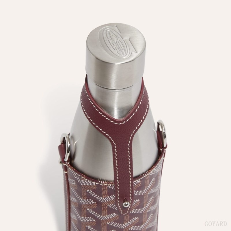 Goyard Yonne MM Case & Flask Burgundy | JNJS4296