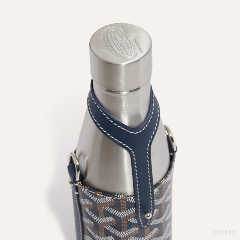 Goyard Yonne MM Case & Flask Navy Blue | YIDX3569